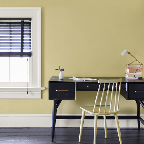 A stylish yellow with a hint of lime, Beacon Hill Damask HC-2.